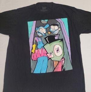 Nickeloden Invader Zim Roboparents Group T-shirt Black Mens Size Large